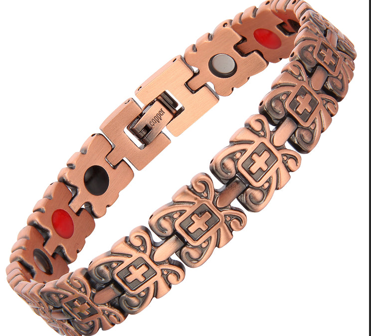 Electroplated Gold Pure Copper Magnetic Therapy Bracelet