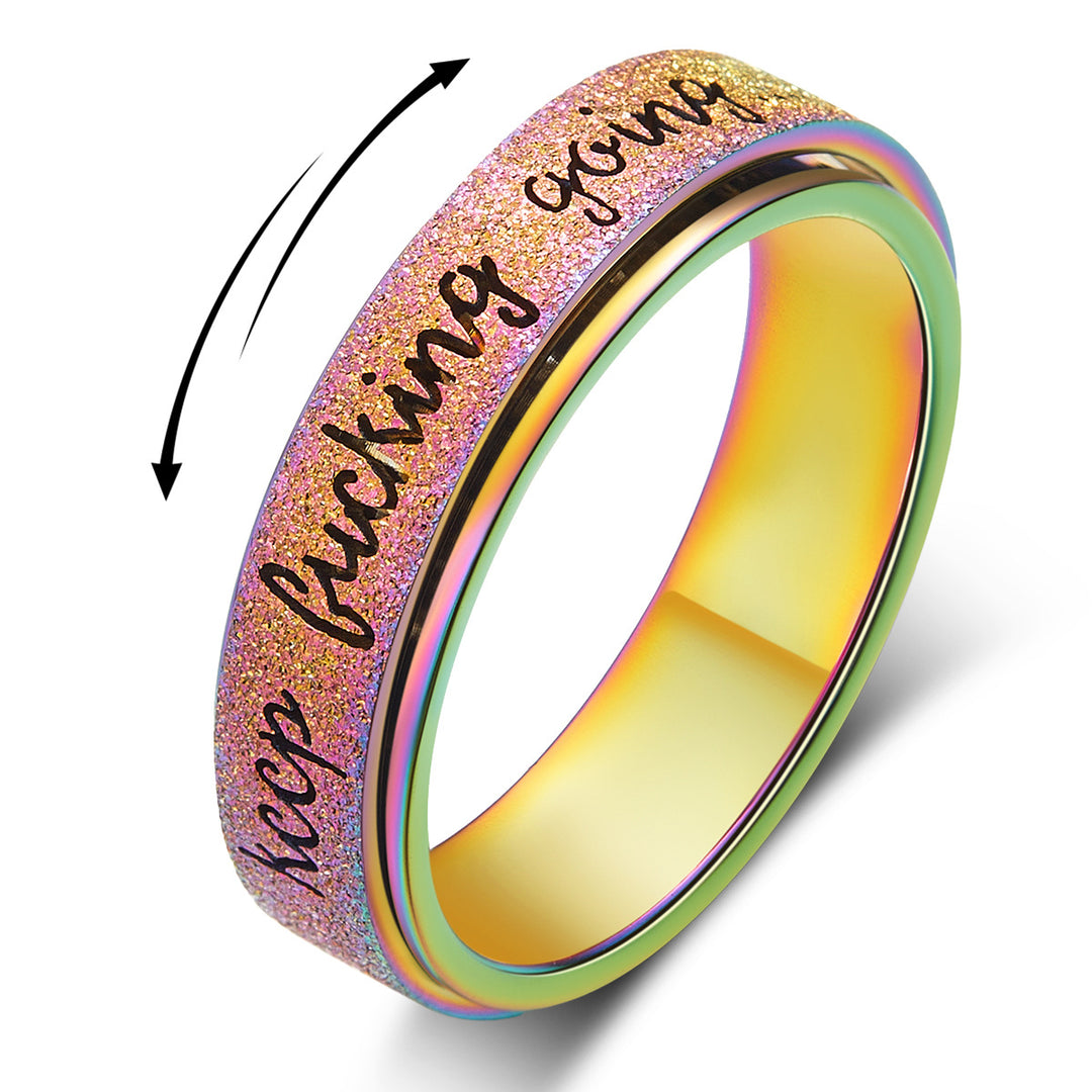 6mm Titanium Steel Ring, Sandblasted Finish, Hand Jewelry