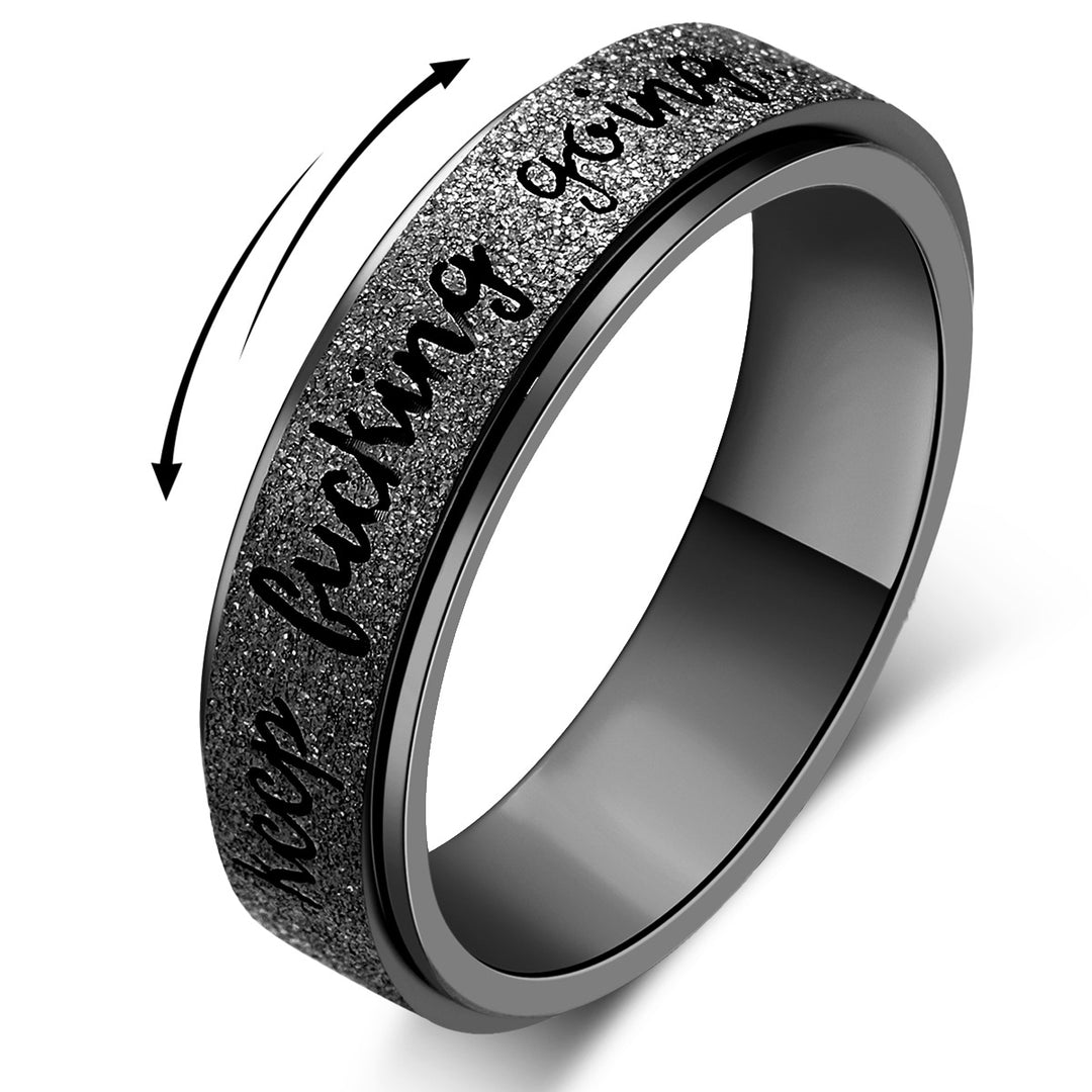 6mm Titanium Steel Ring, Sandblasted Finish, Hand Jewelry