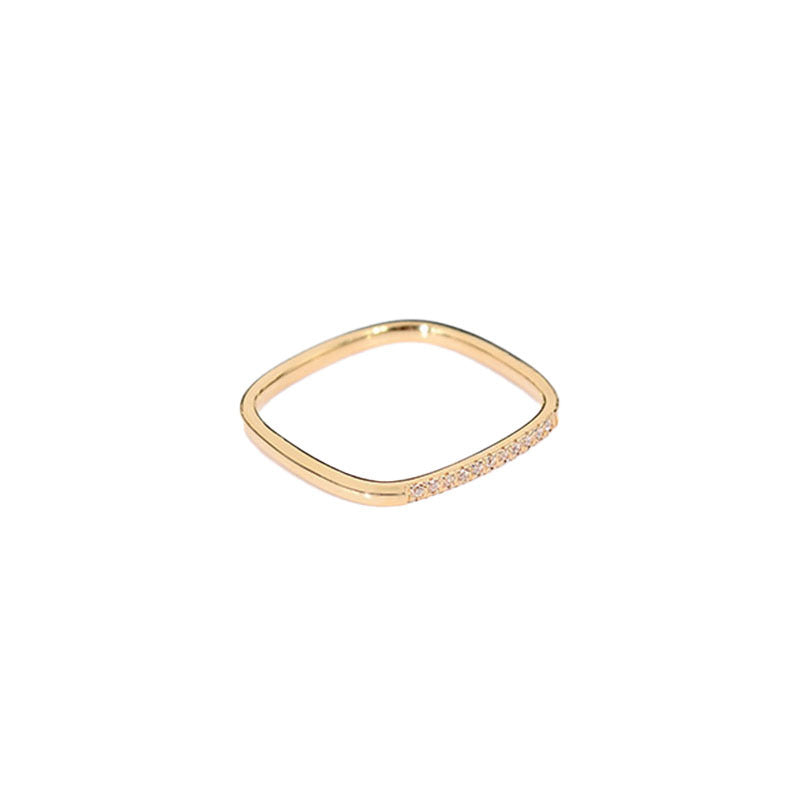 Simple Micro-Inlaid Diamond Titanium Steel Ring