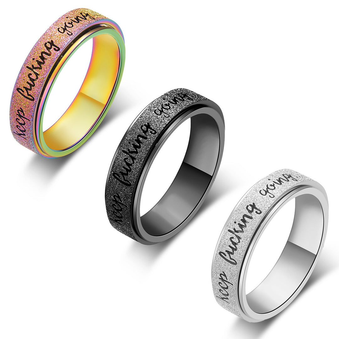 6mm Titanium Steel Ring, Sandblasted Finish, Hand Jewelry