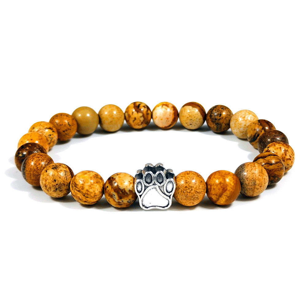 Natural Couple Elastic Beaded Bracelet
