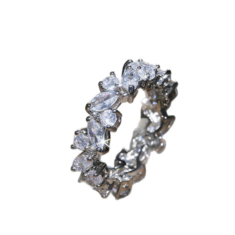 Fashionable Water Drop Full Diamond Ring For Women