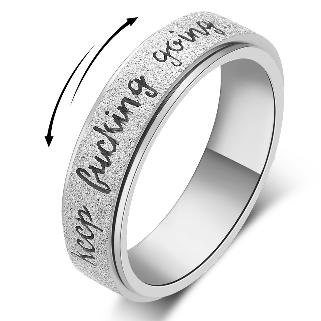 6mm Titanium Steel Ring, Sandblasted Finish, Hand Jewelry
