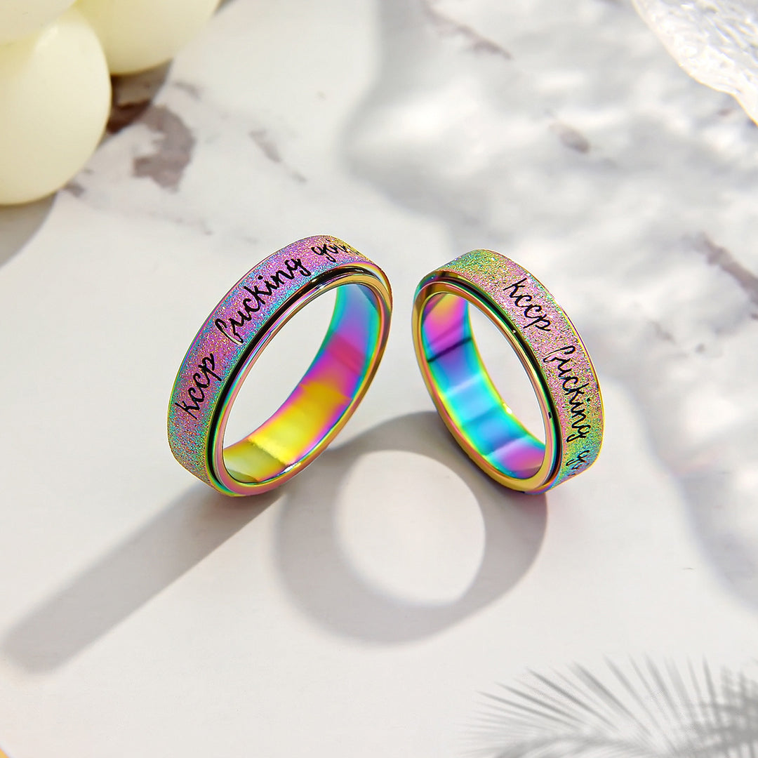 6mm Titanium Steel Ring, Sandblasted Finish, Hand Jewelry