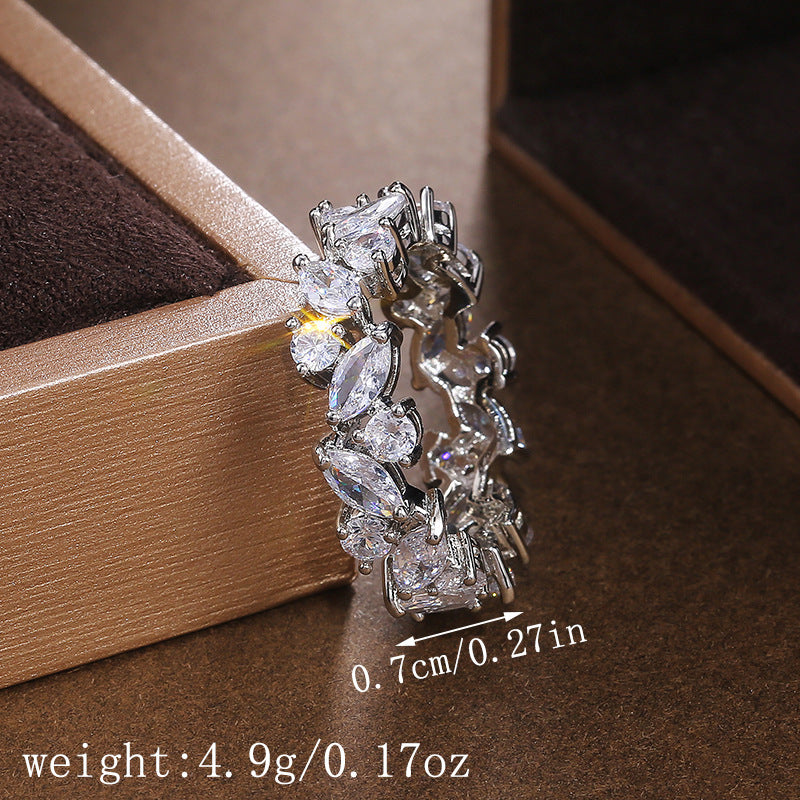 Fashionable Water Drop Full Diamond Ring For Women
