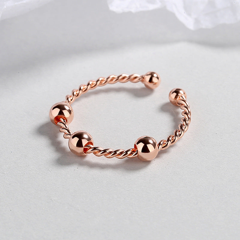 Womens Double-Layer Rotating Ball Ring