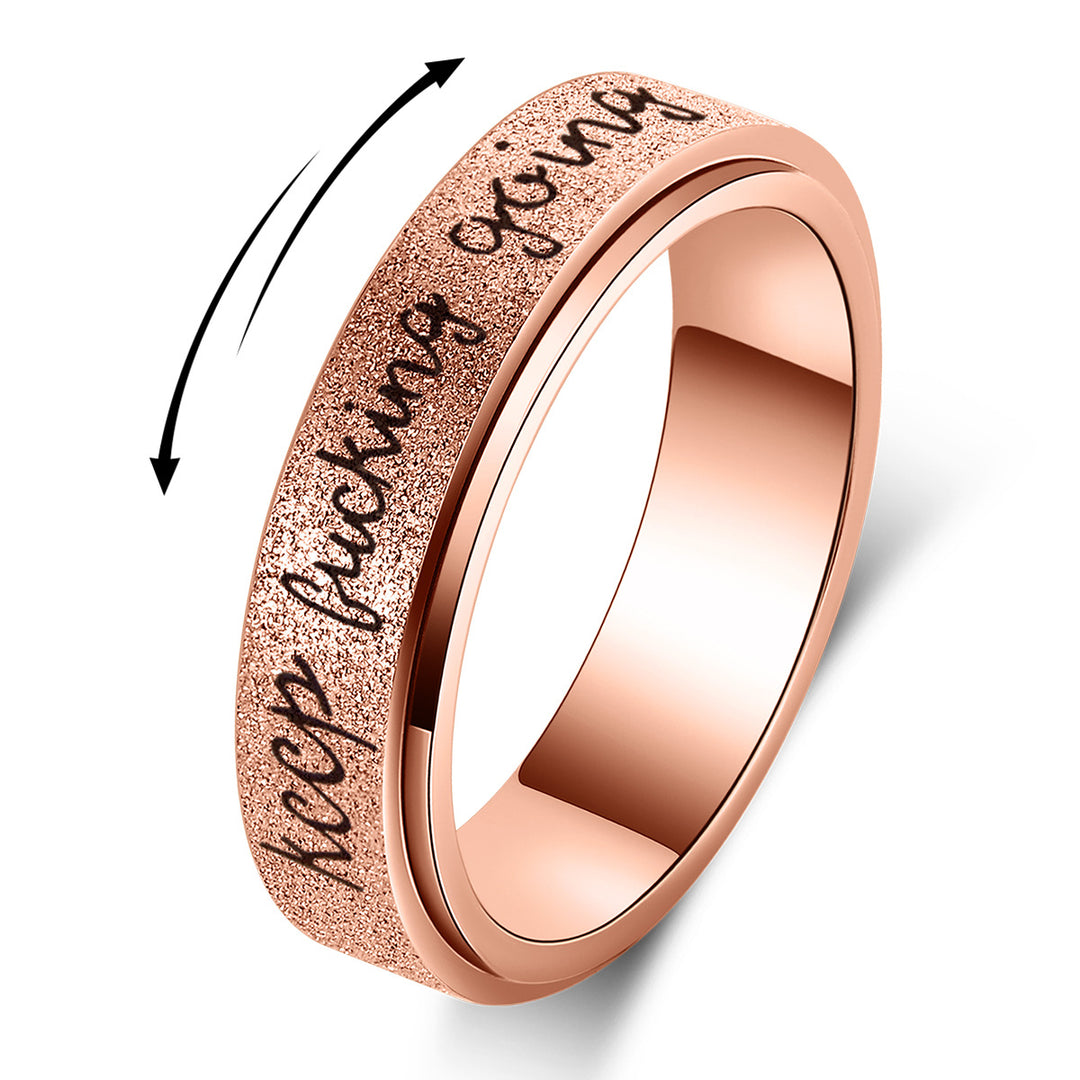 6mm Titanium Steel Ring, Sandblasted Finish, Hand Jewelry